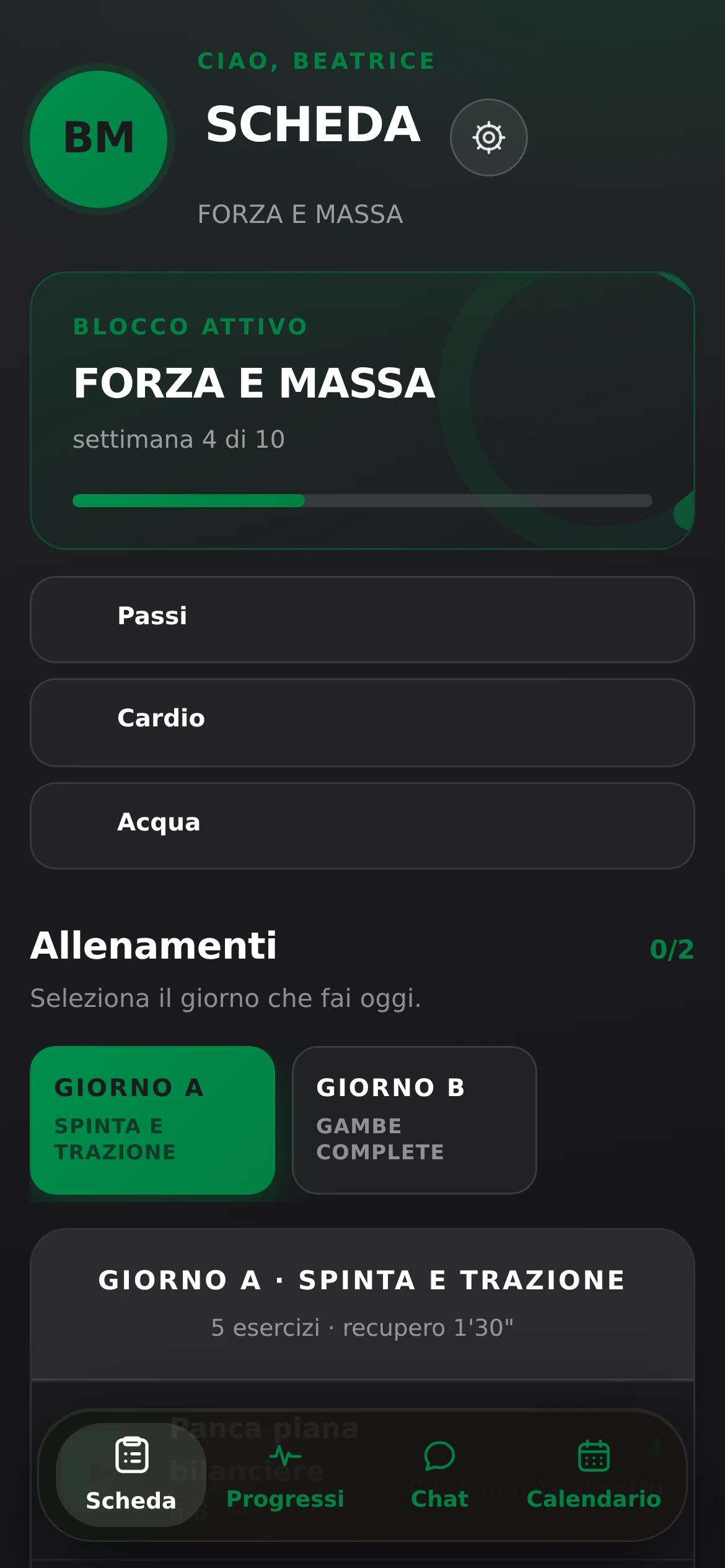 Area personale del cliente su telefono